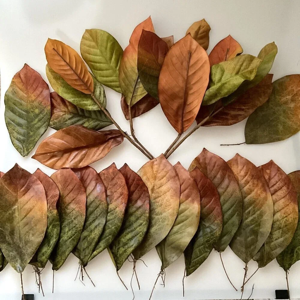 MAGNOLIA BIG LEAVES DIY BUNDLE CRAFTS HOME DECOR 30 LEAVES 4 BRANCHES